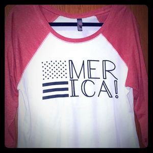 'Merica 3/4 length sleeve shirt